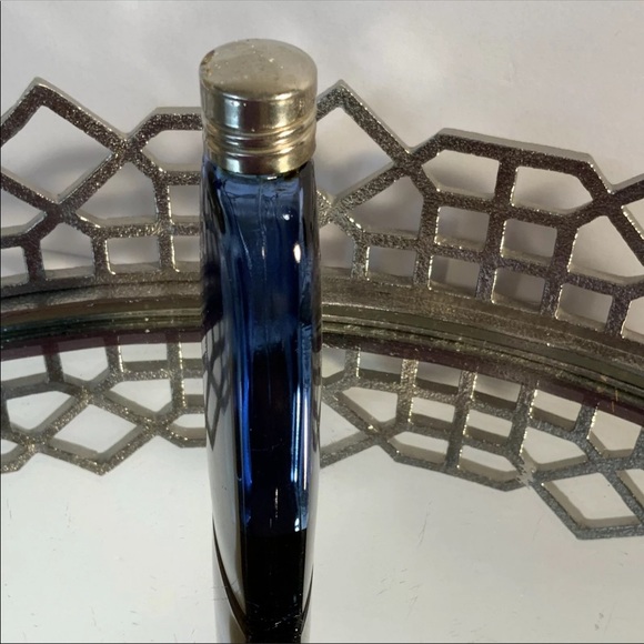 Vintage Evening in Paris Cologne Blue Glass Bour Jois Silver Top #N892 - Picture 6 of 6